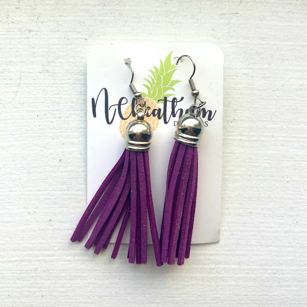 Purple Tassle Earrings